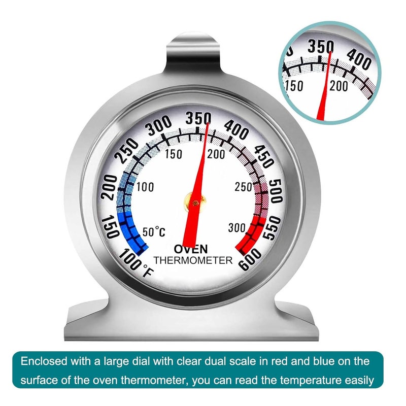 Linkhood Oven Thermometer 50-300°C/100-600°F, Oven Grill Fry Chef Smoker Analog Thermometer Instant Read Stainless Steel Kitchen Cooking Thermometer (3Pack) - Image 4
